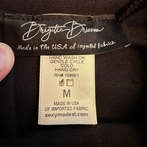 Brigitte Brianna Sexy Modest Size M Women’s Pants Black Wide Leg Zip Back - Picture 3 of 10